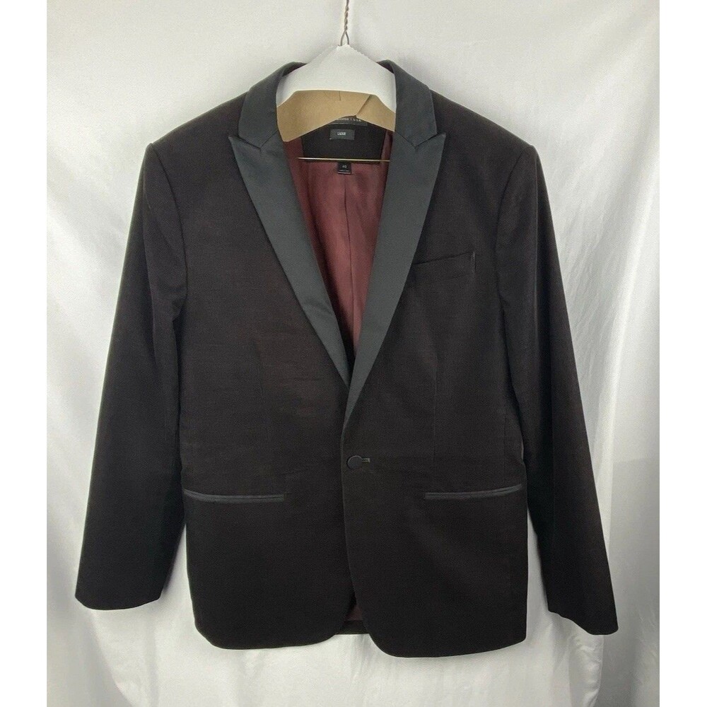 John Varvatos USA Luxe Line Corduroy Tuxedo Blazer Satin Lapel Brown Black Sz 40
